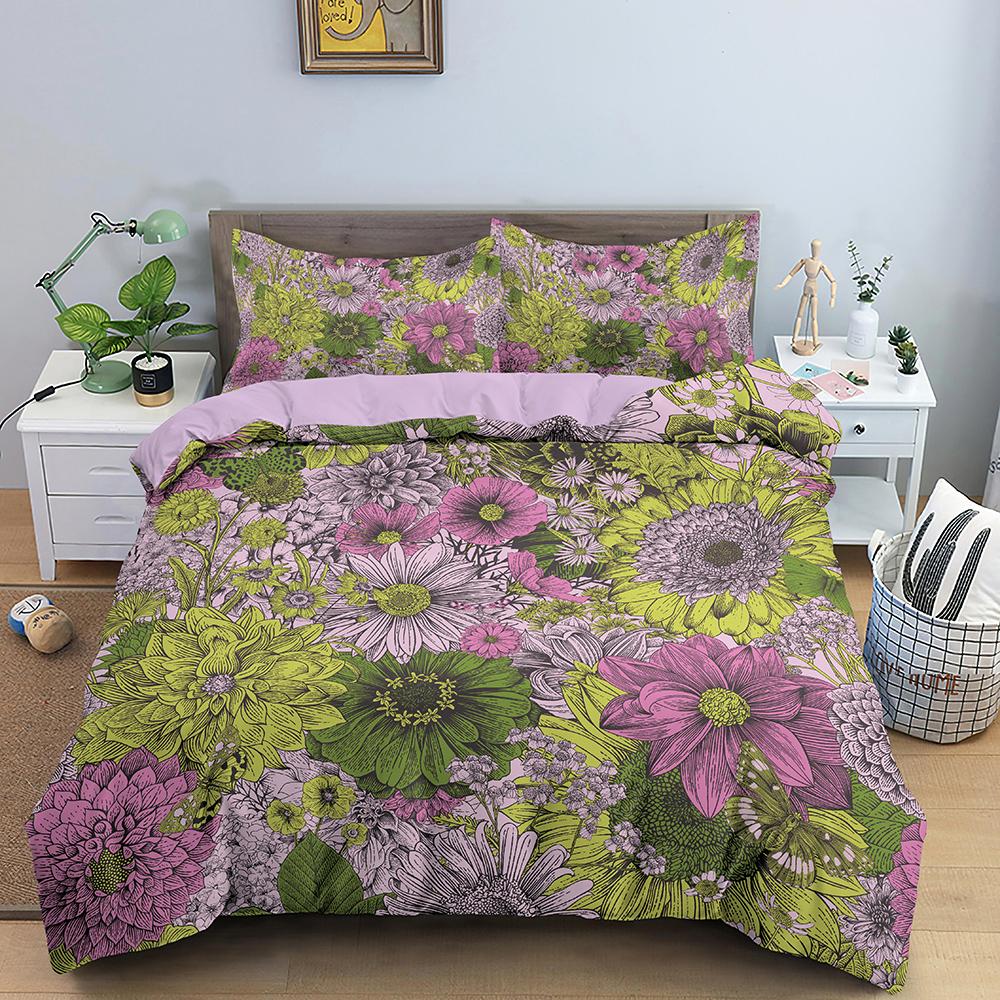 Sonnenblumen-Bettbezug-Set mit Reißverschluss, Queen- und Twin-Bettbezug mit Kissenbezug, weiche Bettbezug-Sets für Teenager und Erwachsene