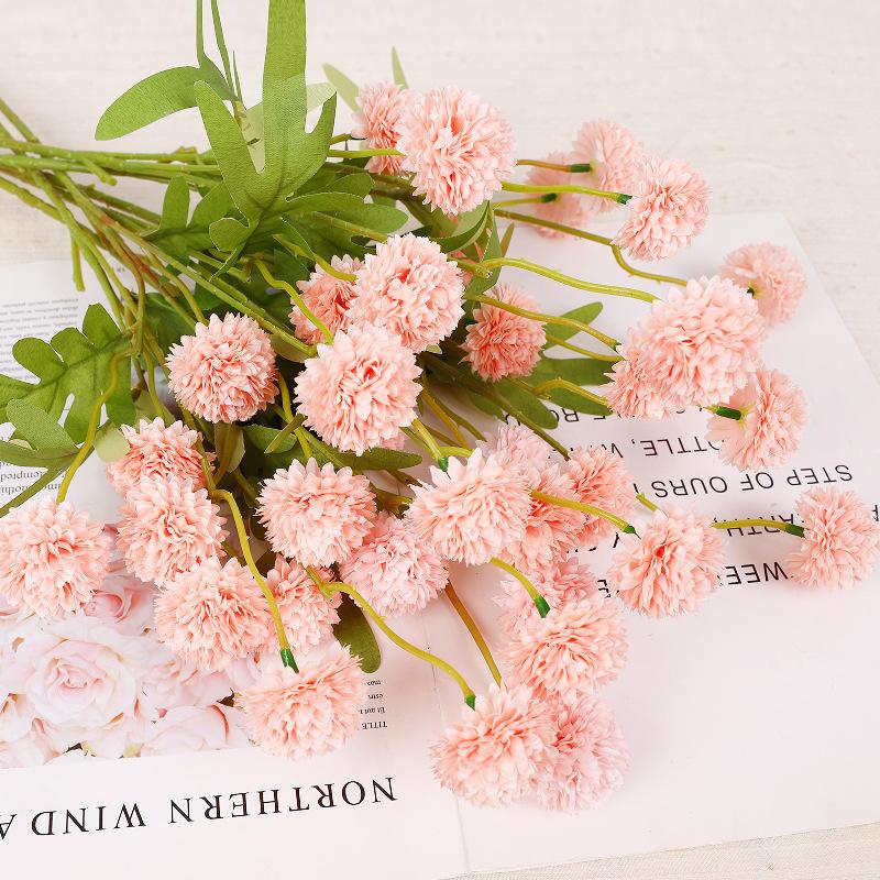 Single ball chrysanthemum home desktop photography fake flower decorative bouquet
