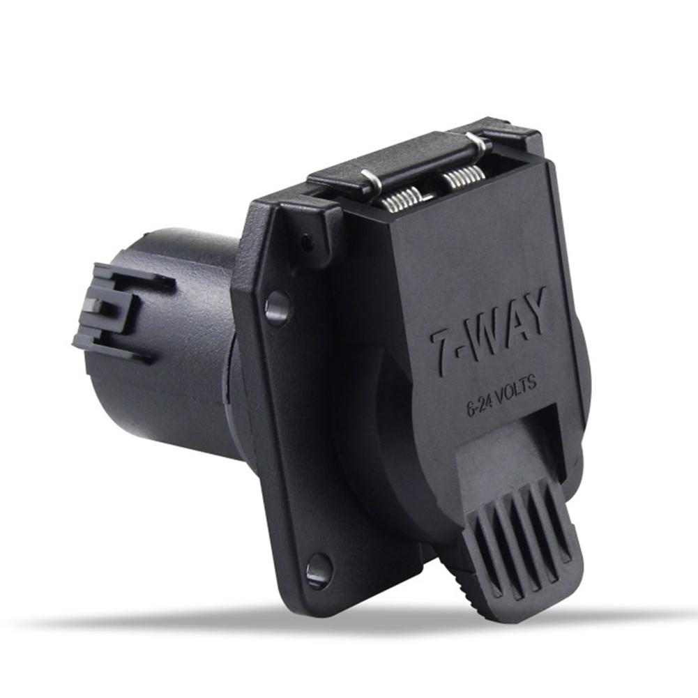 7 Pin Trailer Socket RV Trailer Connector Black Plastic Housing Long-lasting Use For US Vehicles For Most 7-pin RVs