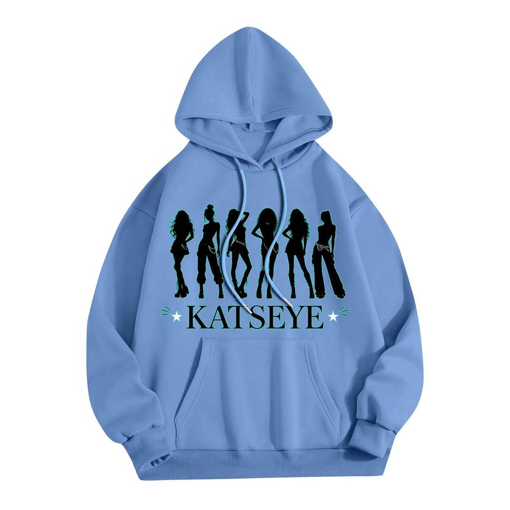 Unisex Lightweight Long-Sleeve Printed Hooded Pullover Sweatshirt