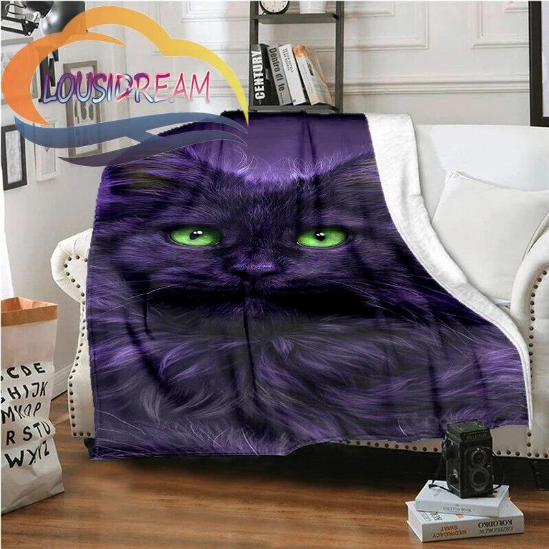 Záhadná kočka a Satan  Načechtaná deka  Teplo Měkký plyšový přehoz na pohovku  čtvercová  deka Turistická deka{Přizpůsobte si svou fotografii}