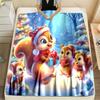 Festive Squirrels with Christmas Presents Pattern Blanket Flannel Material Soft Warm for All Seasons for Home Outdoor Camping