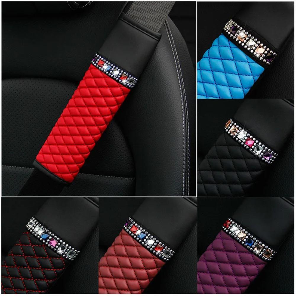 Diamond Crystal General Motors Seat Belt Cushion Covers Soft Comfortable Plush Shoulder Strap Belt Cushion Suitable for Car Bags
