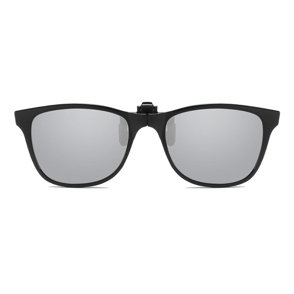 Vintage Square Clip On Sunglasses Ultra Light foldable Anti Blue Light Glasses Anti Glare Competitive Games Goggles серебряный