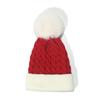 Autumn and winter European and American knitted hats for children, green and red splicing wool hats, warm hairball cold hats, children's 