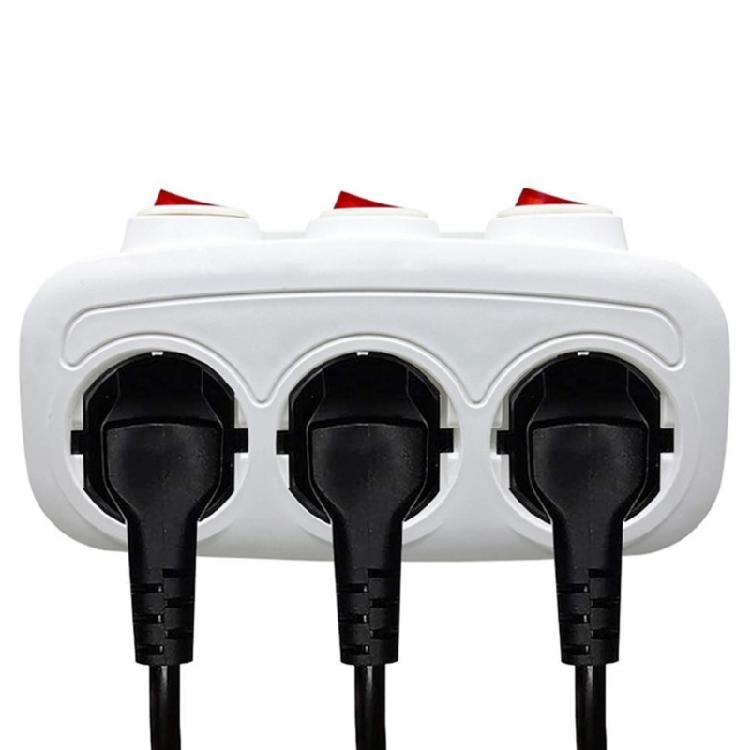 1 To 3 Outlet Expander Socket With Individual Switches Safe And Reliabled For Home, Dormitory, And Office Environment