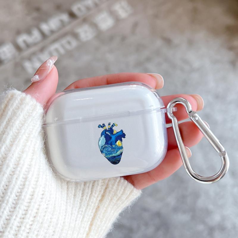 Case for Apple Airpods 2 1 Earphone Cases With Hook Art Aesthetic Vincent Van Gogh Starry For Airpod Pro 3 Pro2 Clear Covers