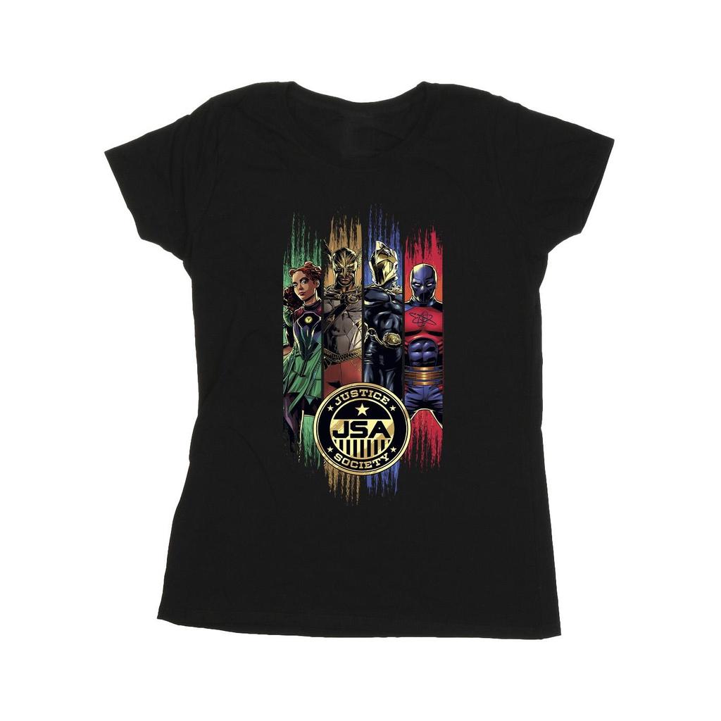 DC Comics Womens/Ladies Black Adam JSA Gold Badge Cotton T-Shirt