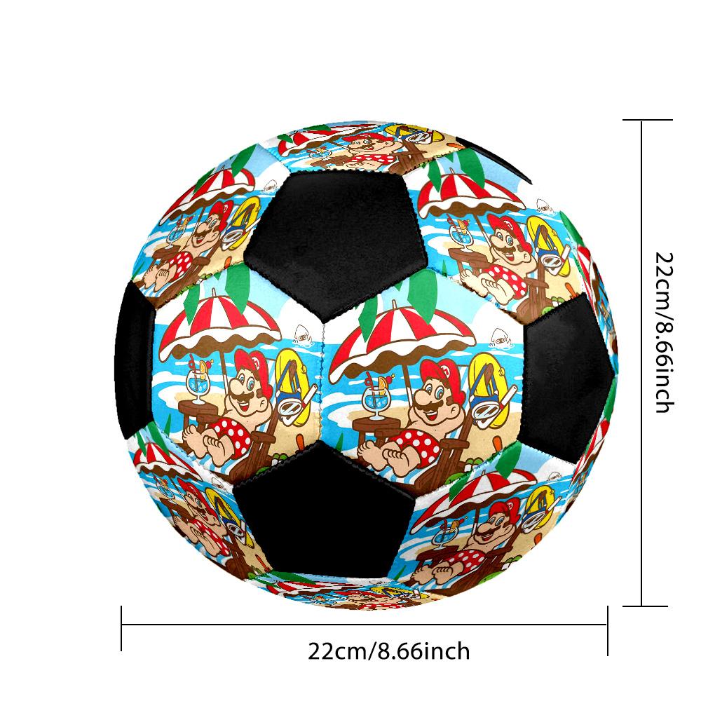 Super Mario2 Soccer Ball Colorful All Ages Machine Stitched PVC Competition Ready Durable High-Bounce.SIZE5