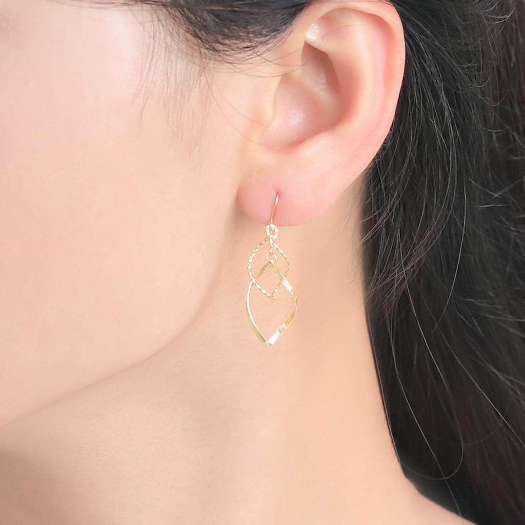 ESTELLE [Official] Women's Hook Earrings, 10K Yellow Gold, 0202-3424-0019-0000