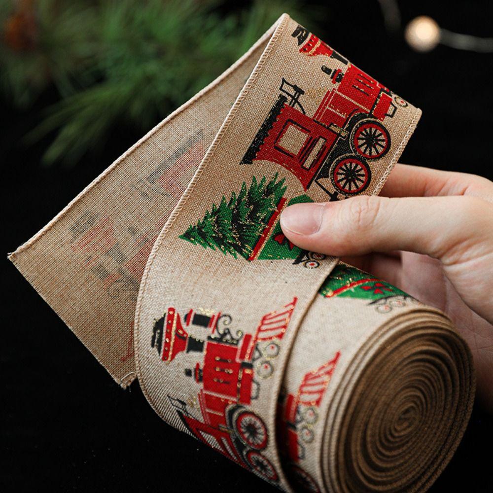 

3 Pcs Strong and Durable Christmas Ribbon Wrapping Wreath Bows Christmas Decoration Ribbon Home style 7