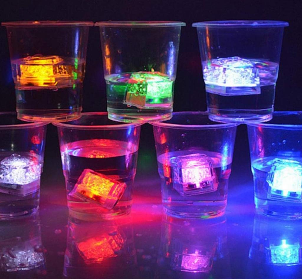 Flashing glowing ice or 36 pieces ice light party dating cocktail pieces set includes 3 cleaning type, seven-color cubes, 12, 24, set, light, cubes,