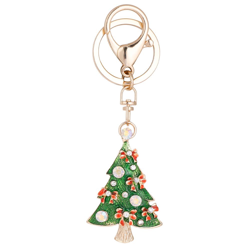 European and American Christmas Series Keychain Cute Christmas Tree Dripping Metal Pendant Christmas Decoration
