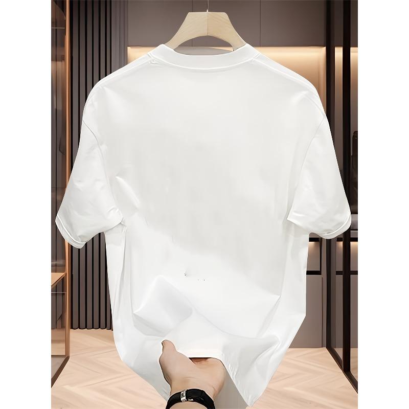 European Size Men'S Oversized Short-Sleeve T-Shirt with a Trendy Print, Perfect for Casual Wear in Spring And Summer