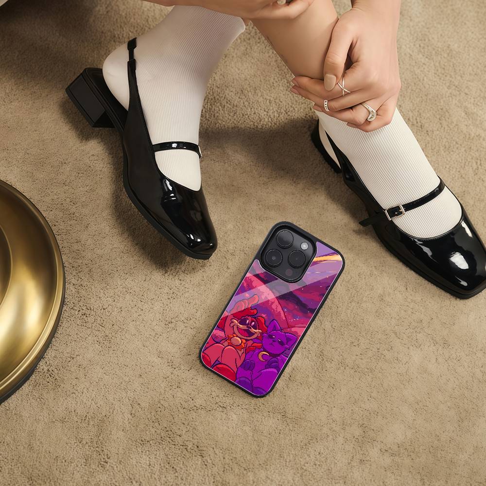 Anime P-Poppy Playtime Phone Case Black Hard Plastic Phone Case For Iphone 17 Air 16 15 14 13 12 11 Pro Max PC TPU Ins Case