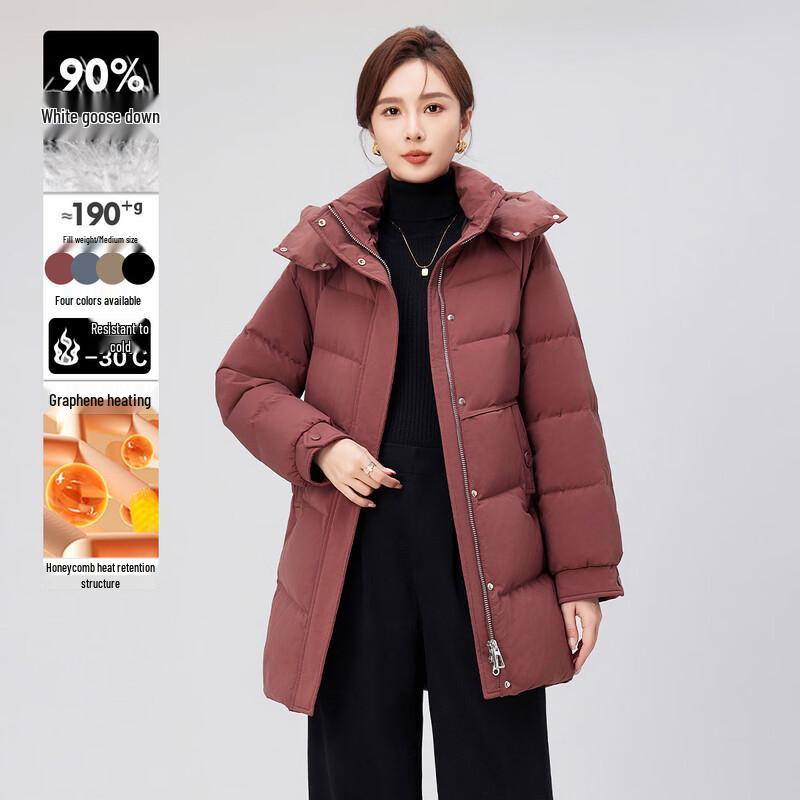 Women's Elegant Mid-Length Goose Down Winter Coat