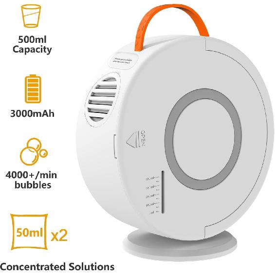 Bubble Machine Automatic Bubble Blower for Kids Toddlers Rechargeable Battery Portable Bubble Maker Electric Bubble Machine Auto Rotating 90°/360°