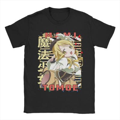 Unisex Mahou Shoujo Mami Tomoe pólók Madoka Magica Anime 100% Pamut Felsők Vicces Rövid Ujjú Kerek Nyakú Póló Felnőtt Pólók
