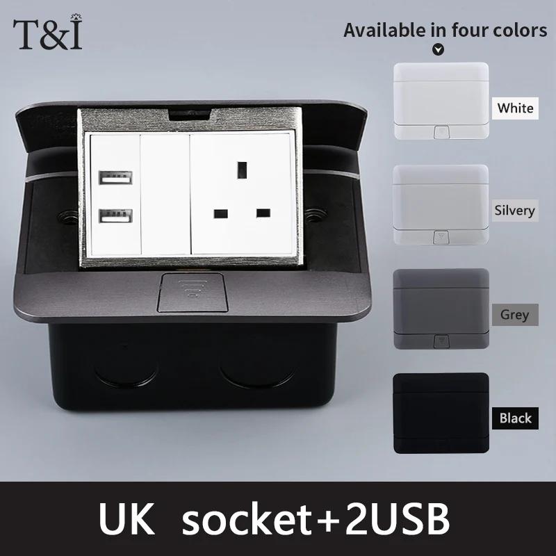 Hidden Ground PLUG Socket,Power Sockets With USB Charge Port,16A Russia Eu FR HDMI Standard POP-UP Floor Outlets 146x120mm