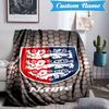 Custom Name England Football Crest Blanket Lightweight Ideal Bedding Blanket Perfect for Travel, Camping, Living Rooms, Sofas, Christmas gift