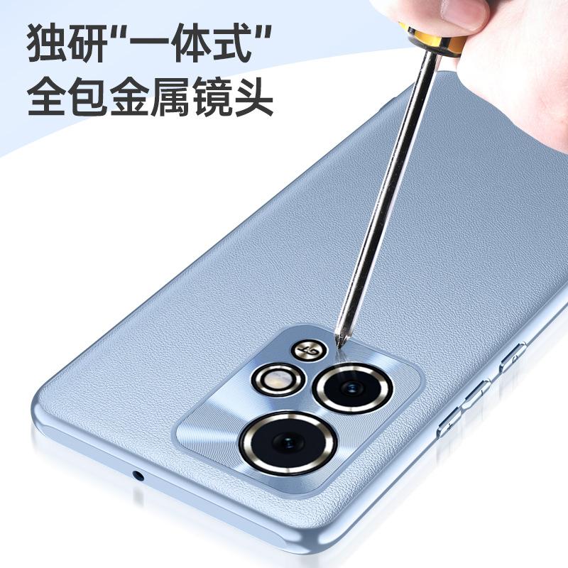 Applicable To Honor 11GT Plain Leather Case Honor 11 GT Fine Hole Metal Lens Anti-drop All-inclusive Case