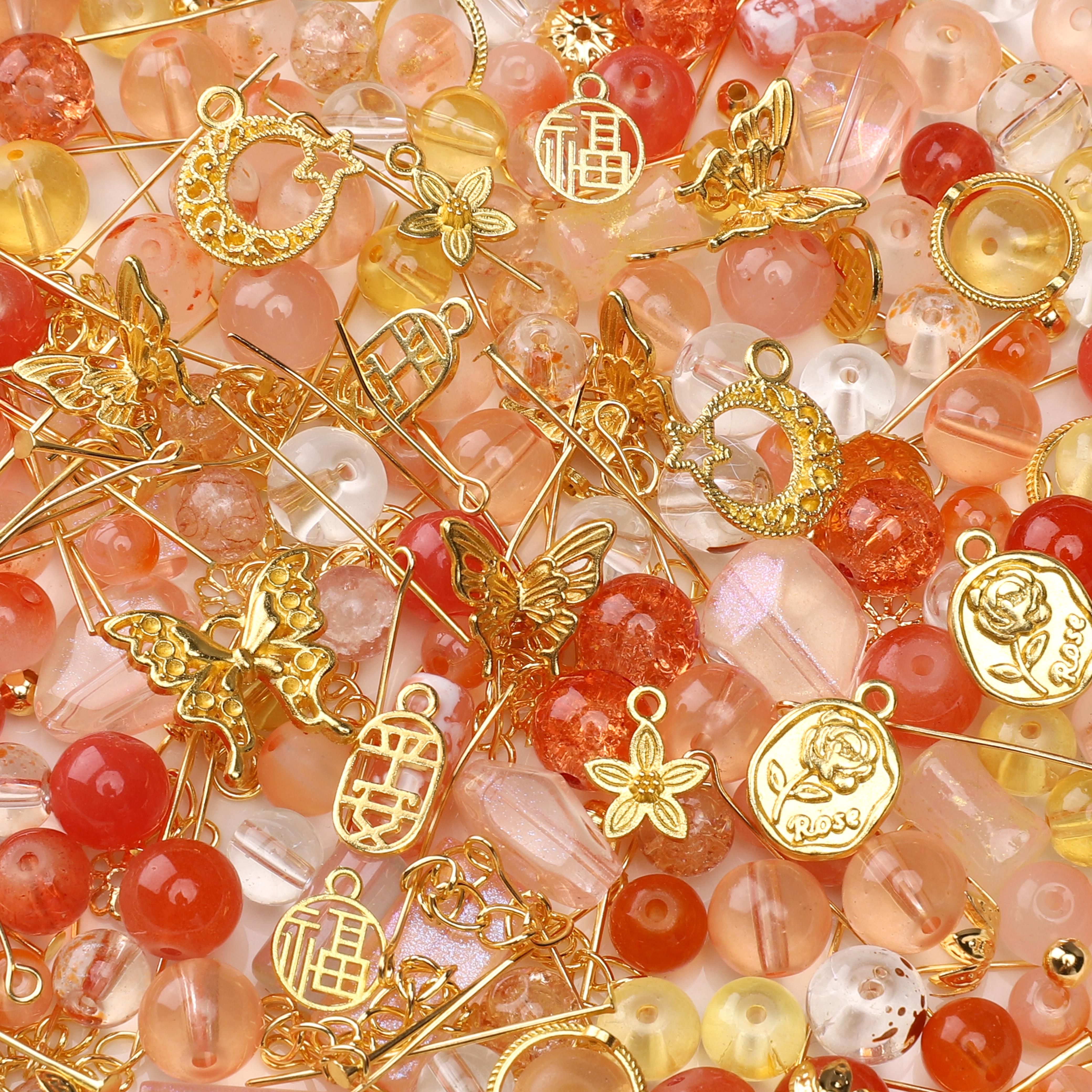 

Скляні намистини Метелик Листя вишні Сплавні шарми Аксесуари для виготовлення ювелірних виробів 04 помаранчевий