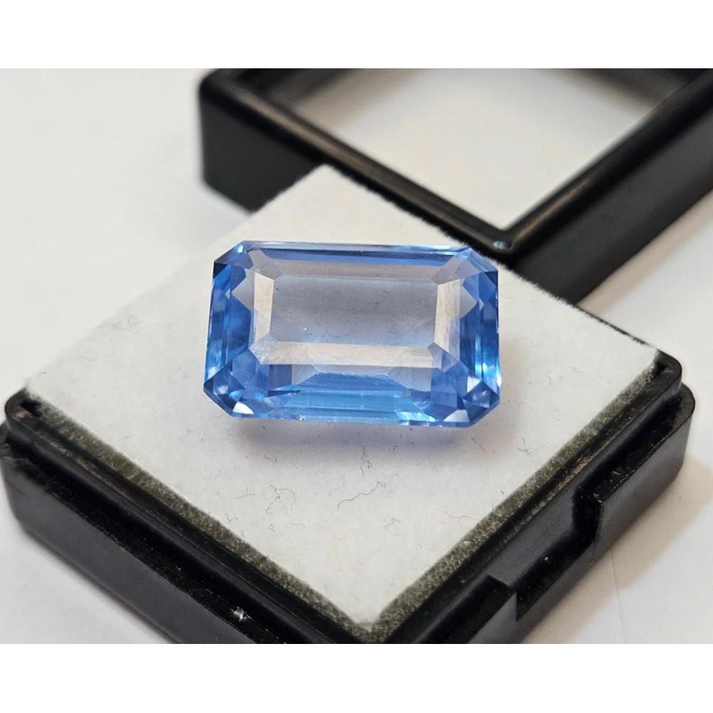 Amazing Blue Aquamarine 12-13 Ct Emerald Cut Beautiful Certified Loose Gemstone