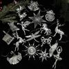 Silver Irregular Electroplated Christmas Tree Ornaments - Glossy Plastic Pendants In Stock
