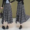 Autumn 2025 High-Waisted Irregular Black & White Plaid Skirt for Women