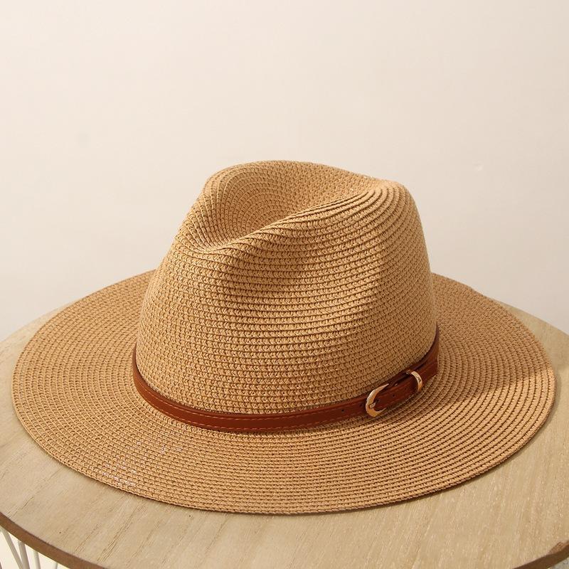 JYL TS DIY Panama Straw Hat White Belt Decor Sun Protection Woven Straw