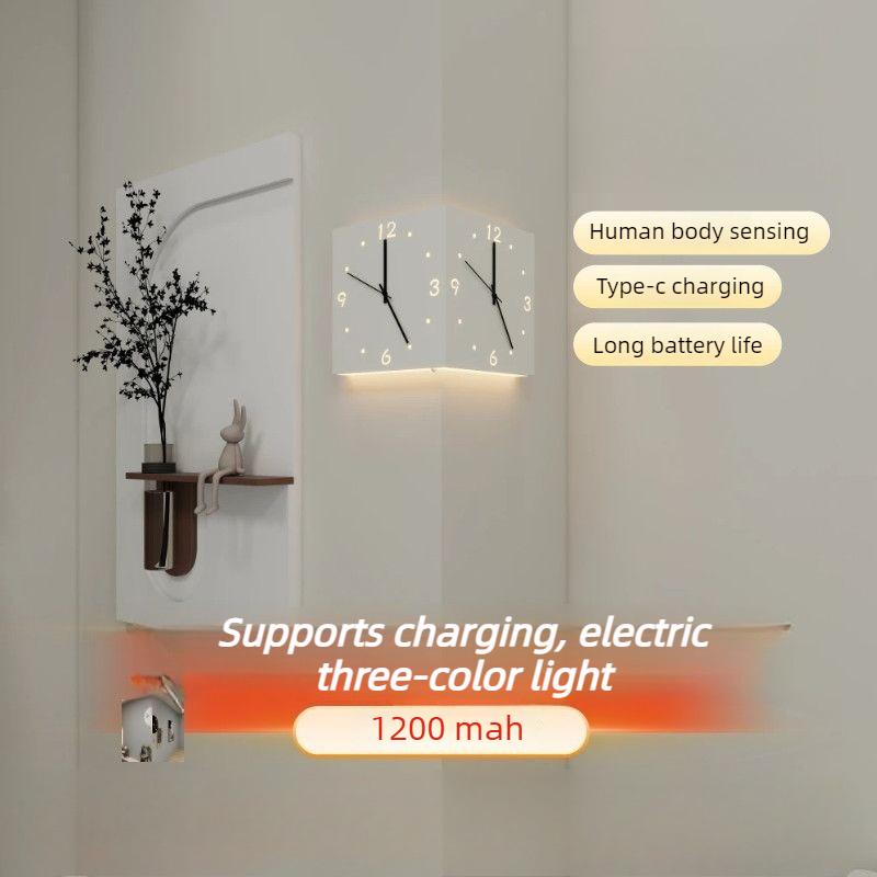 

Double-sided Wall Clock Living Room Corner Simple Clock Creative Entrance Hall Wall Watch Modern Home Decoration Accessories білий