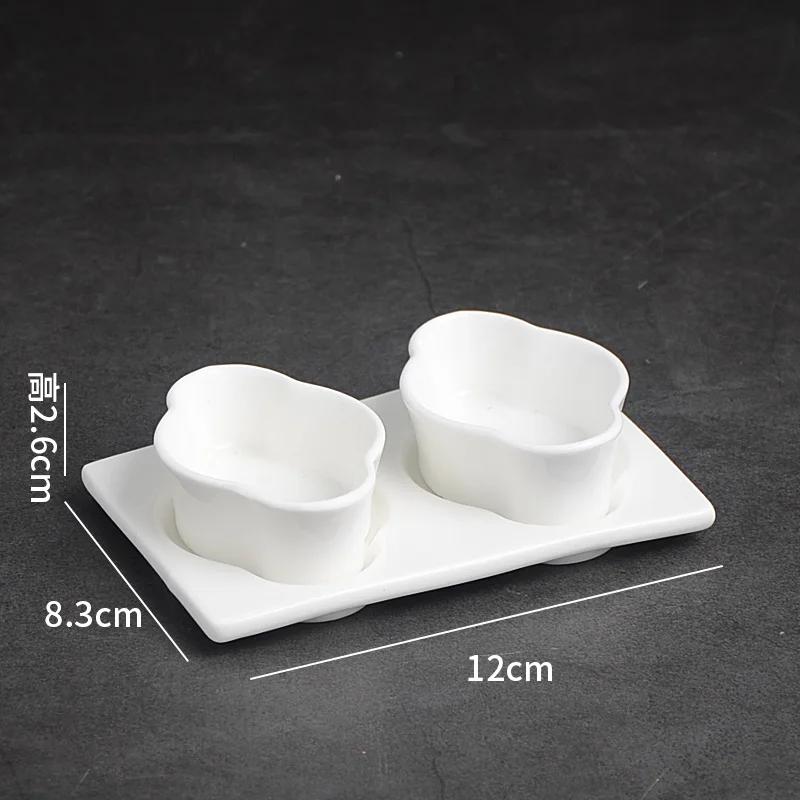 

Креативная тарелка в виде цветка сливы Белая керамическая тарелка для фруктов Конфеты Сухофрукты Закусочная тарелка Салат Десертная миска Кухонная тарелка для соуса