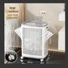 Miflame Foldable Laundry Storage Basket with Wheels