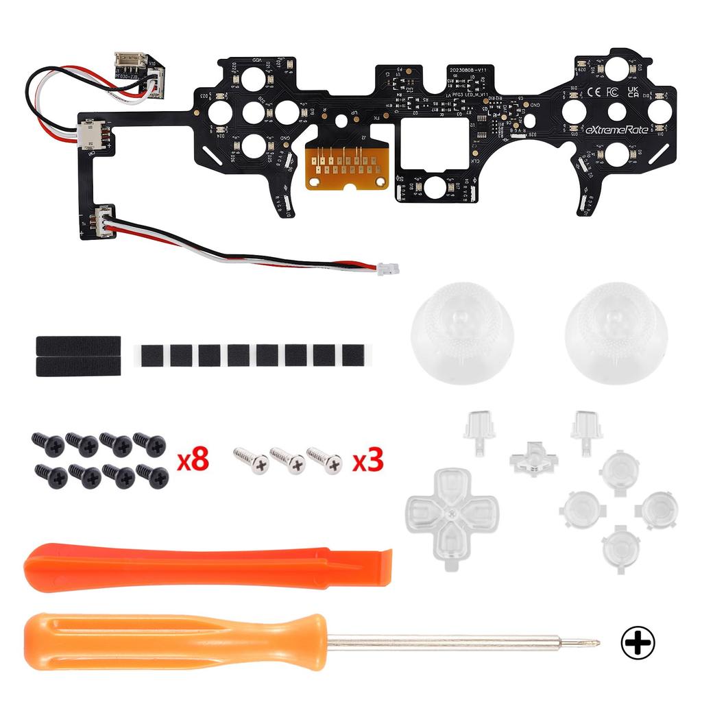 This is not a but an eXtremeRate DTF V3 LED Kit for the PS5 controllers and featuring multicolor illuminated share and home face controller, (Clear)