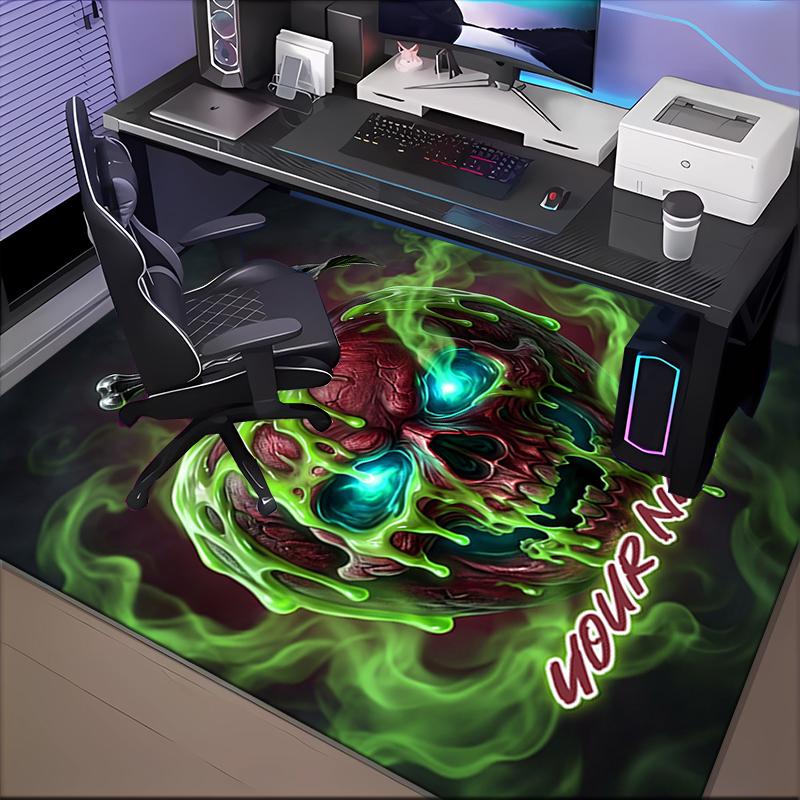 1PC Custom Name Poisonous Apple Artwork Theme Floor Mat Ideal for Living Room, Game Rooms, Office, Bedroom,Floor Mat Playful Design202