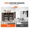 Literature Organizers, 12 Compartments Office Mailbox with Adjustable Shelves, Wood Literature Sorter 20.4x12x16.1 inches for Office, Home, Classroom,