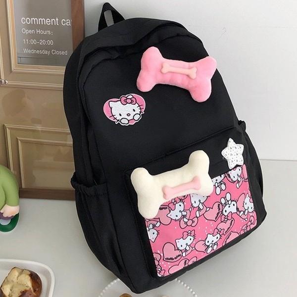 Schoolbag new KT cat babes backpack niche cute student campus sense bone cartoon schoolbag large capacity lightweight backpack