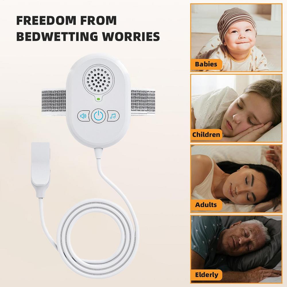 Bedwetting Sensor Rechargeable Bed Wetting Alert for Children Pee Alarm Bedwetting Monitor Sensor with Sound & Vibration Alerts