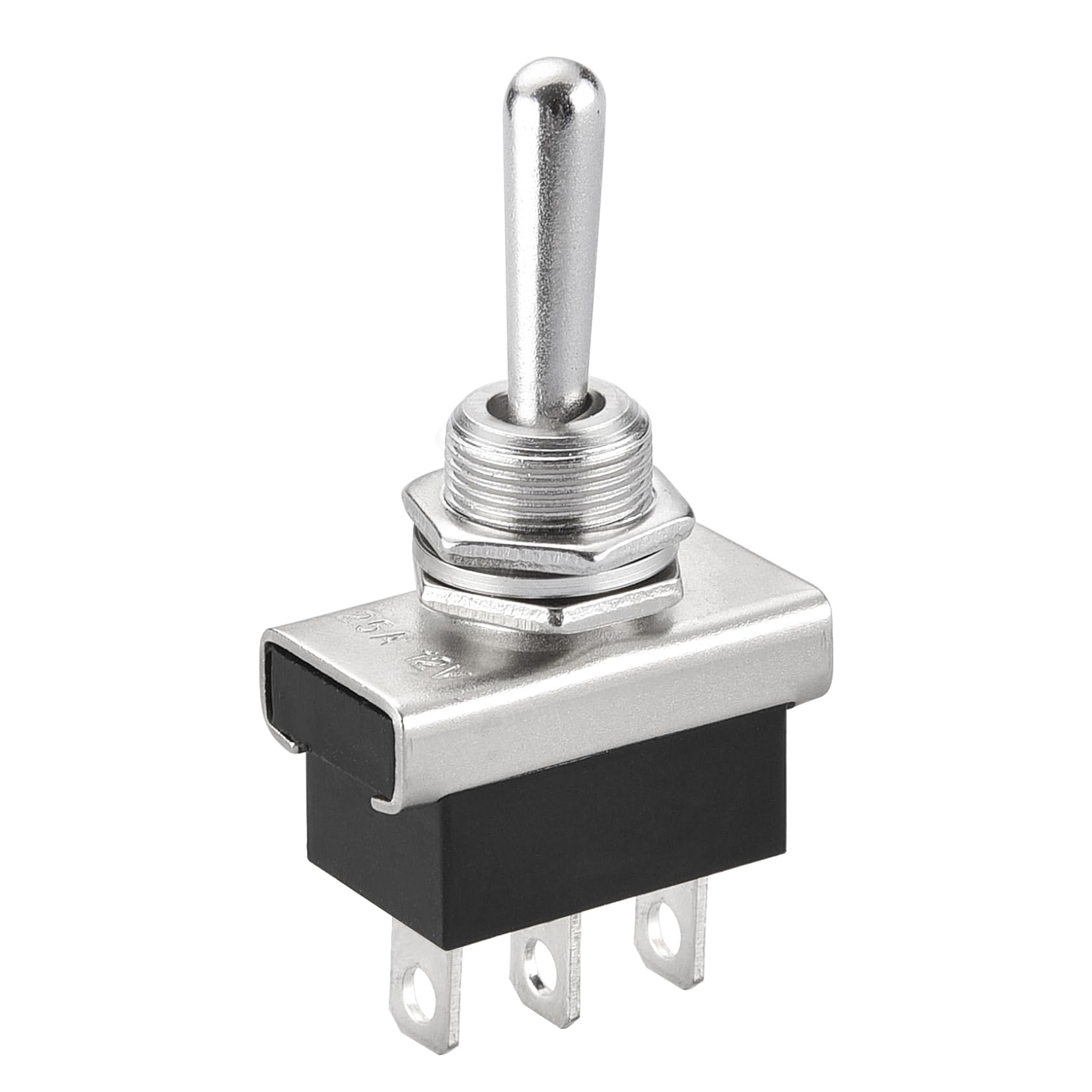 Heschen Metal Toggle Switch Flick Flip, KN3D-103, 25A, SPDT, ON/OFF/ON, 3 Position, 3 Pin for Car Dash Light