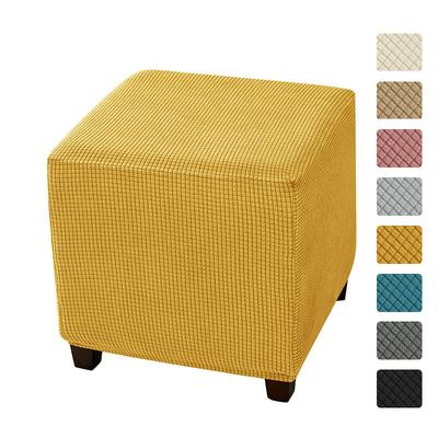 Thickened Solid Color Corn Kernel Square Foot Pedal Cover for Home Hotel Sofa Foot Stool Cover for Foot Stool Dustproof Cover New Style