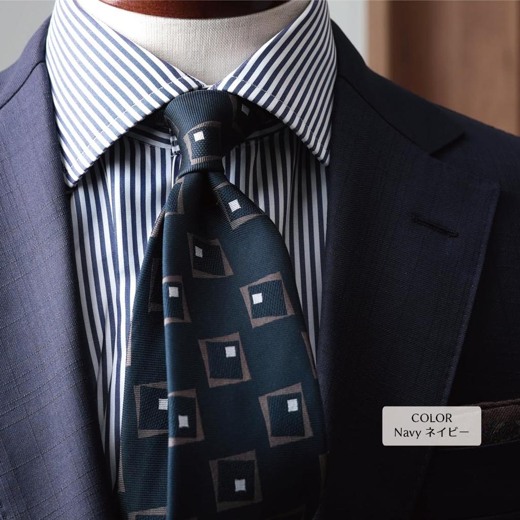 Kyoto Small Made In Domestic Square Pattern [Y&TAILOR] Necktie, Tango-made, 100% Silk, Solid, Plain, Stripe, Herringbone, Pattern, High-Quality,