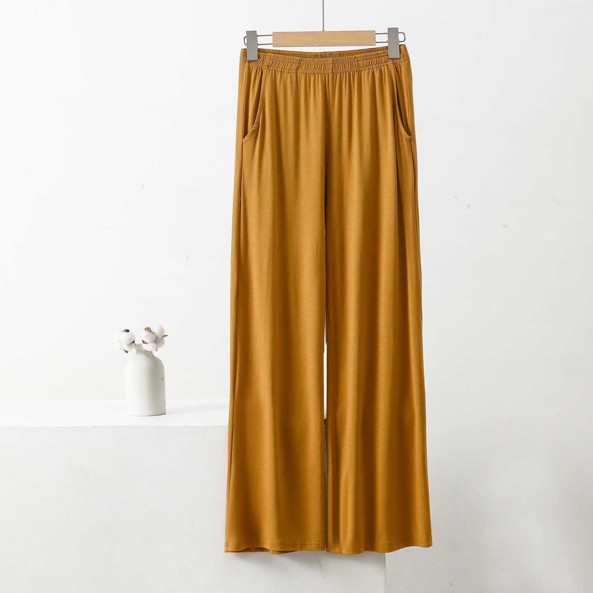 Schicke, einfarbige, gerade Hose für Damen mit Taschen, elastische Taille, weites Bein, lässige, lockere Hose, hohe Taille, lässige Lounge-Yogahose 8XL