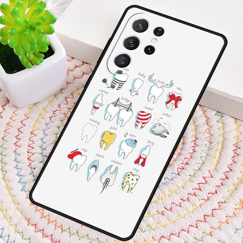 Dentist Tooth Pattern Phone Case for Samsung Galaxy note 10 pro S26 Ultra S23 S24 FE S25 S21 S22 PLUS shockproof Cove