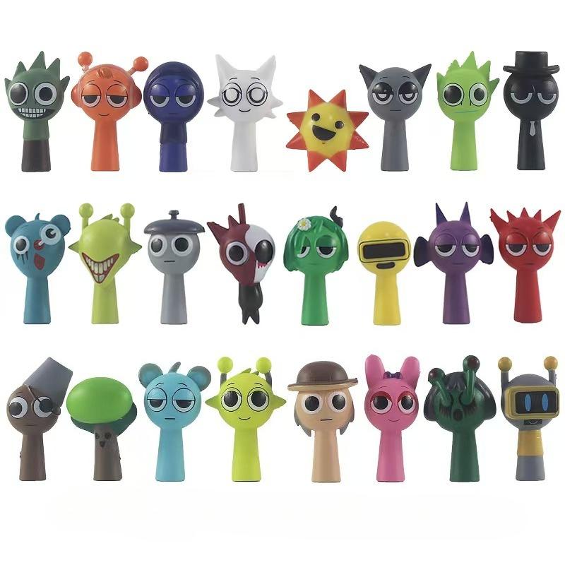 24pcs/Set Mini Sprunki Action Figure Toy Cartoon Movie Sprunki Wenda Figures Model Dolls for Fans Children Birthday Gift 4-5cm