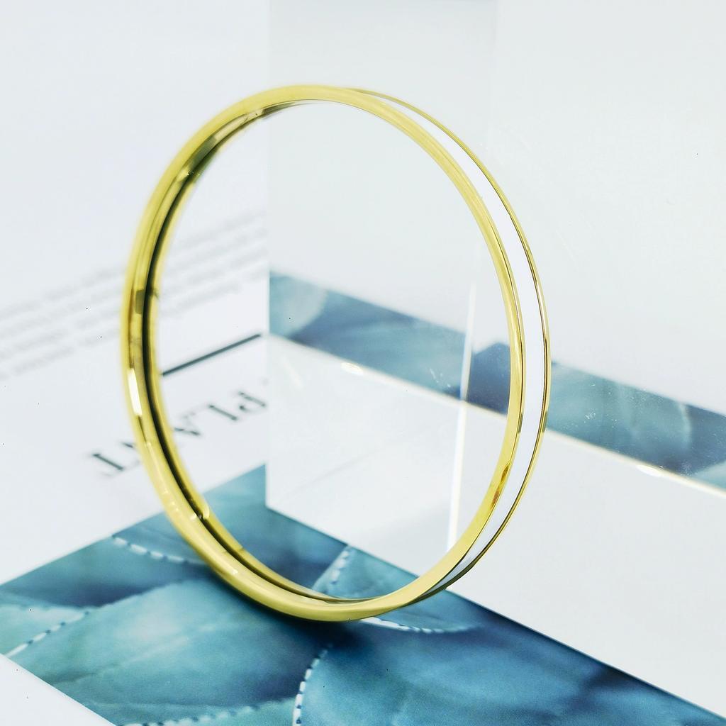 2025 Runder Geschlossener Armreif Modetrend Vielseitiger Exquisiter Armreif Länge 17CM, 19CM Goldfarbener Armreif