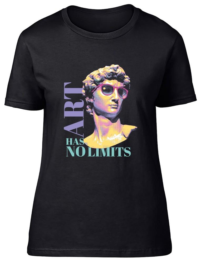 Art Has No Limit Head Bust with Sunglasses Funny Womens T-Shirt Ladies Gift Tee 3XL