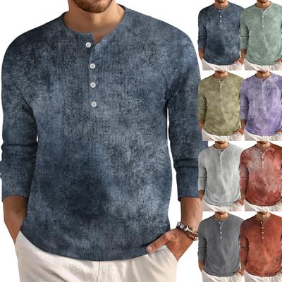 Men's Loose Casual Button Down Collar Long Sleeve Top