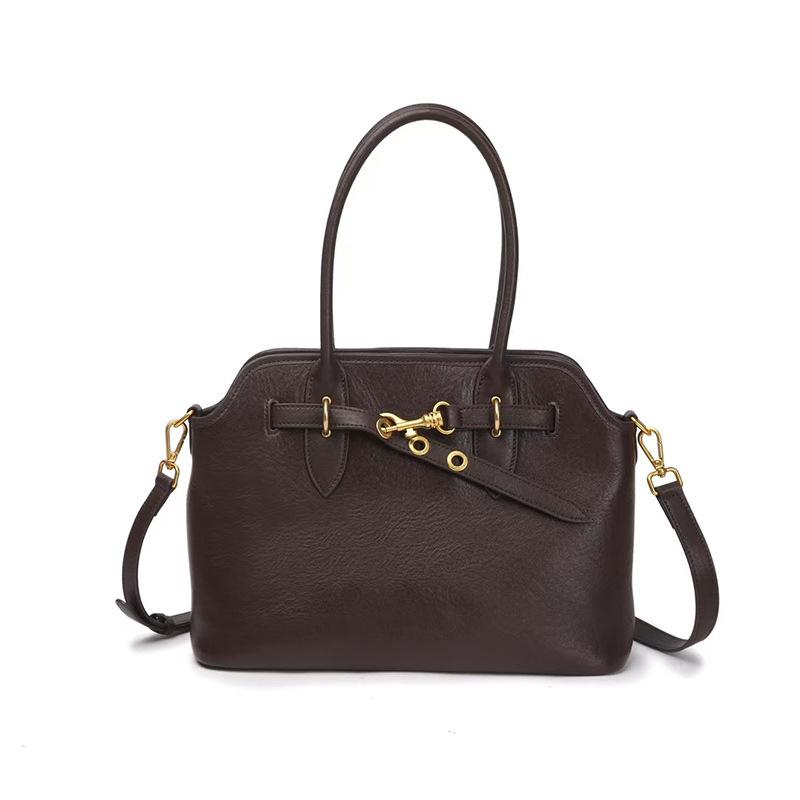 

2025 Autumn Winter New Genuine Leather Handbag Women Tote Bag Vintage Versatile Vegetable Tanned Top Layer Cowhide Commuter Women s Bag Crossbody 33*23.5*12 коричневый
