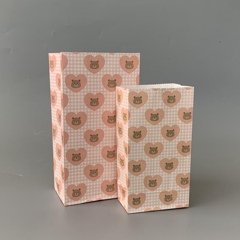 Small Floral Polka Dot Candy & Gift Paper Bag (Handle-Free, Flat Pocket for Cosmetics & Wedding Favors)