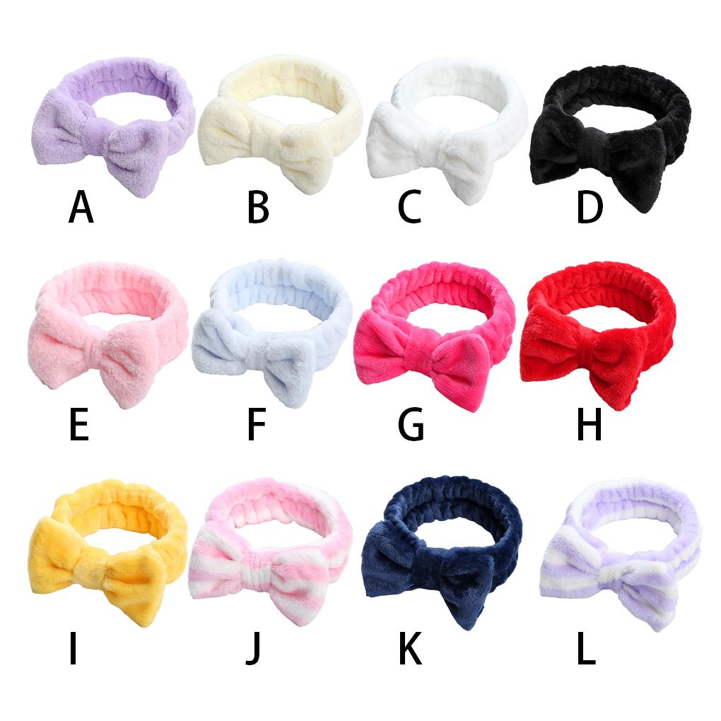 Coral Velvet Head Band Cute Decorative Portable Bowknot Face Washing Women Headband Headwear Ornament Birthday Gift